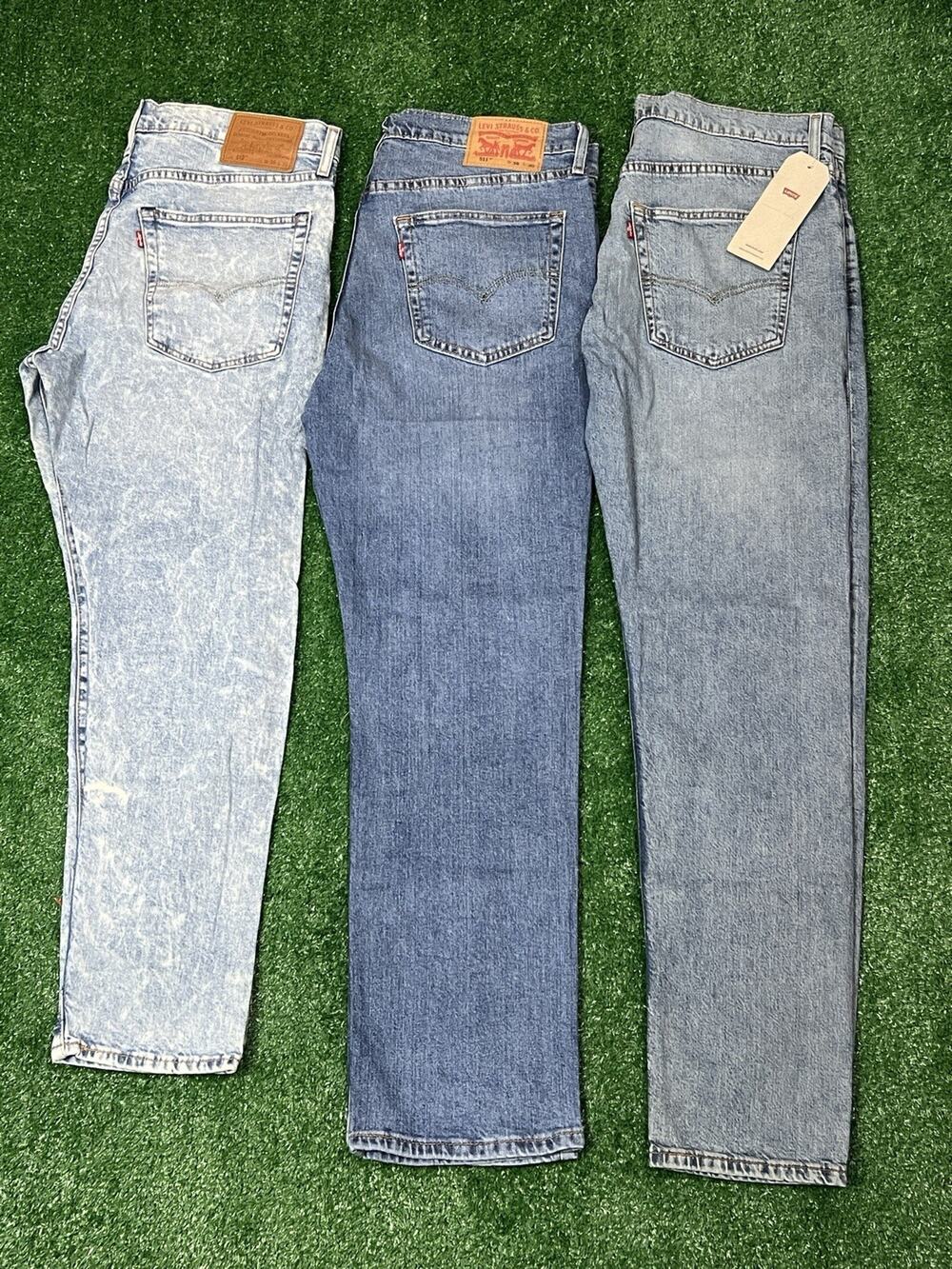 Levi's Jeans Lot of 3 NWT Men's 511 Slim Fit Denim Bundle Mixed Wash Sizes 36X30
